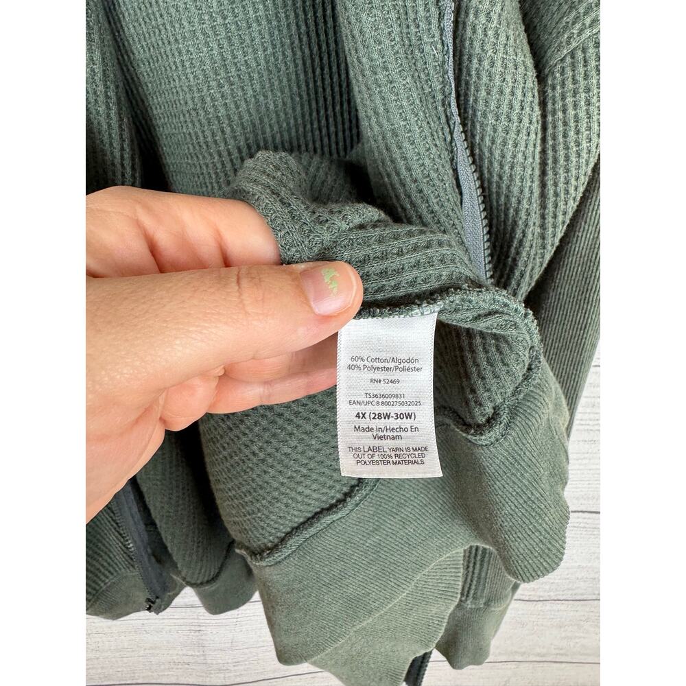 Terra & Sky Plus Size Green Washed Waffle Knit Matching Lounge Set Size 3X/4X - Picture 8 of 15